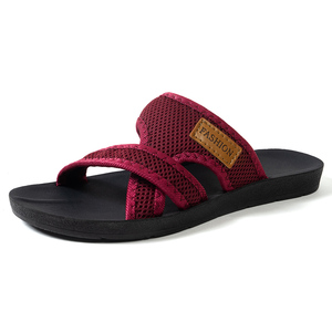 Sandales plates pour femmes, couleur unie, mode printemps, légères, confortables, dessus en maille, <span class=keywords><strong>chaussures</strong></span> décontractées d'été à bout ouvert - Product Image 2