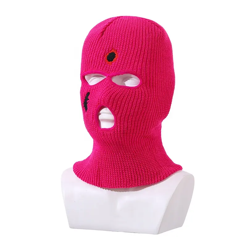 Atacado barato em estoque baixo MOQ alta qualidade unisex colorido 3 buracos máscara de esqui inverno esporte malha hip hop verde balaclava