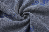 Designer-Cardigan mit Kontrastbesatz für Damen Grauer Paisley-Jacquard-Strickpullover Elegante Bürokleidung Strickjacke