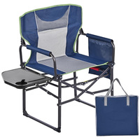 Chaise de camping pliable en aluminium Entai OEM, robuste, surdimensionnée, portable, avec table latérale pour une utilisation en extérieur et en cuisine