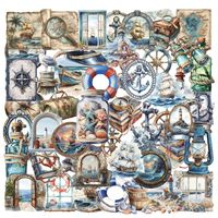 50 pegatinas retro impermeables de navegador, decoración DIY de dibujos animados para fundas de teléfono, cuadernos y vasos.