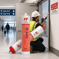 Sellador Ignífugo de Alto Rendimiento FEN FA 3443, Adhesivo de Silicona de Curado Neutro Profesional para Acristalamientos