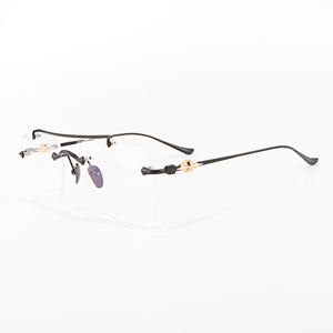 Monture de lunettes de luxe pour femmes, grande taille, motif mat, design rétro moderne, pilote, sans monture, optique, sur ordonnance, presbytie - Product Image 3