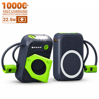 Batterie externe magnétique sans fil portable HYTO 10000mAh 22.5W à charge rapide avec câble intégré et support de téléphone