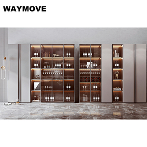 Sang Trọng Truyền Thống Sồi Bằng Gỗ Đồ Nội Thất Phòng Khách Rượu Vang Tủ Thanh Với Cửa Kính Thanh Lịch Rượu Vang Kệ - Product Image 3