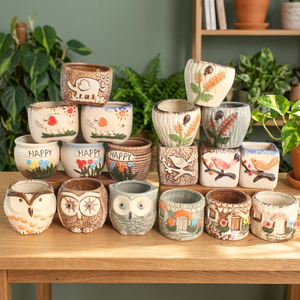 MSH Petits pots à succulentes modernes en porcelaine émaillée, écologiques, avec trou de drainage, pour la décoration de tables de jardin et de centres commerciaux, vente en gros - Product Image 3