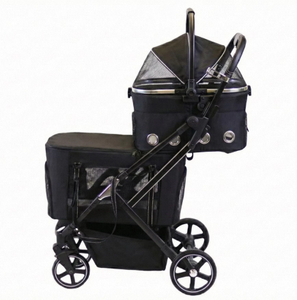 आधुनिक नई फैशनेबल डबल-लेयर सांस लेने योग्य आरामदायक और टिकाऊ चार-पहिया पालतू कुत्ते रोलर बिल्ली - Product Image 1