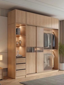 Armoire à portes coulissantes en MDF, finition mélamine, mini échantillon, <span class=keywords><strong>prix</strong></span> bas, panneau de particules, armoire à vêtements, placard, sur mesure - Product Image 6