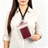 Porte-badge et porte-passeport Bestom Heavy Duty 4x6 transparent, refermable, en PVC imperméable de qualité supérieure, épaisseur 0,5 mm
