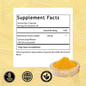 Suplemento de Alta Potencia, Cápsulas de Cúrcuma y Curcumina para Apoyar la Salud de las Articulaciones y una Respuesta Inflamatoria Saludable - Product Image 2