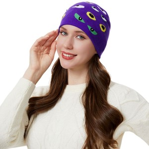 Halloween Knitted <b>Hat</b> With Pumpkin Ghost Skull Design Unisex Winter <b>Warm</b> Foldable Acrylic Fiber Party <b>Hat</b> - Product Image 4