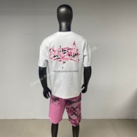 Ensembles de t-shirts à manches blanches MS918 100% coton avec logo personnalisé t-shirts grande taille surdimensionnés avec impression DTF personnalisée pour hommes