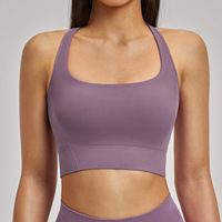 Soutien-gorge de sport sans couture antichoc pour femme, double bretelle, dos élégant, séchage rapide, idéal pour la course et le fitness