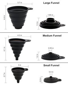 Ensemble d'entonnoirs de cuisine en silicone, accessoires de cuisine, entonnoirs pliables en silicone pour remplir les bouteilles d'eau et les liquides - Product Image 2
