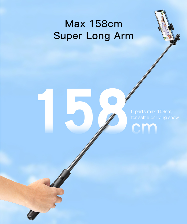 YESIDO Max 1.5meter tripod leg living using and selfie support selfie stick