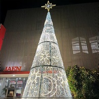 Grande lumière de sapin de Noël LED RVB décoration extérieure étanche pour centre commercial de parc et affichage d'événement
