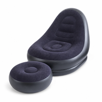 Canapé gonflable floqué personnalisé avec logo, fauteuil gonflable portable avec ottoman pour salon et camping en extérieur