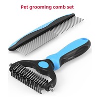 Ensemble de brosses de toilettage pour animaux de compagnie à double face, peigne pour démêler et éliminer les poils pour chats et chiens