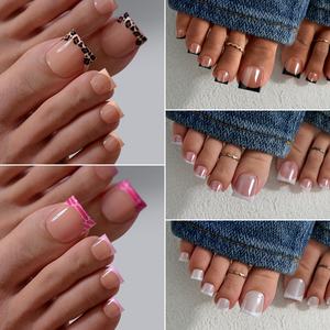 BTArtbox <span class=keywords><strong>Gel</strong></span> Doux À La Main Artificielle Faux Ongles En Gros Court Rose Amande Plaine Couleur Unie Presse sur Ongles pour L'été - Product Image 2