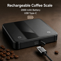   Balance à café avec minuteur, précision 0,1 g, 2 kg, balance numérique rechargeable pour expresso