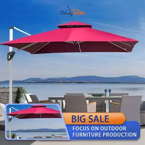 Cantilever Custom Commercial Design Parasol Crank Roman Umbrella Wholesale Sale 2023 Aluminum Side Bar Garden Sun Patio Beach