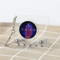 Porte-clés NFC en acrylique personnalisé Porte-clés Mini CD en acrylique Kpop pour médias sociaux ouvrable Porte-clés CD NFC