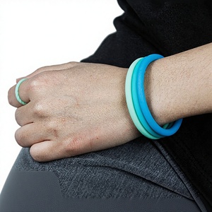 Factory Spot Simple Niche Silicone Bracelet <b>Plain</b> <b>Ring</b> Small Round Anti-Lost Unisex Independent Packaging - Product Image 1