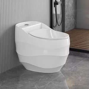 ห้องน้ำเซรามิกสีขาวแบบทันสมัยโถสุขภัณฑ์ทรงยาวติดพื้นระบายน้ำทรง S-Trap - Product Image 1