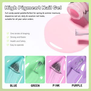 Vernis à ongles gel UV pastel macaron personnalisé pour marque privée, couleur bonbon KG, gel pour nail art printemps-été, vente en gros DIY - Product Image 2
