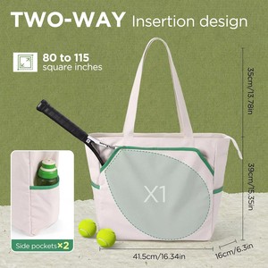 <span class=keywords><strong>Sac</strong></span> de <span class=keywords><strong>sport</strong></span> en toile réutilisable personnalisé pour femmes, grand <span class=keywords><strong>sac</strong></span> de tennis pour raquettes avec logo imprimé - Product Image 5