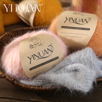 Fil à tricoter à la main en laine/acrylique à poils longs, super doux, teint en segments, torsadé en S, 4 brins, diamètre 2 mm, 100g, vente en gros