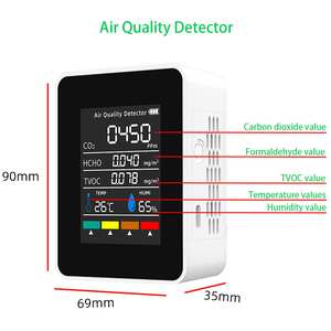 Detektor kualitas udara inframerah, <span class=keywords><strong>Monitor</strong></span> karbon dioksida portabel lima-dalam-satu, detektor kualitas udara kelembapan suhu <span class=keywords><strong>CO2</strong></span> dalam satu desain ramping - Product Image 6