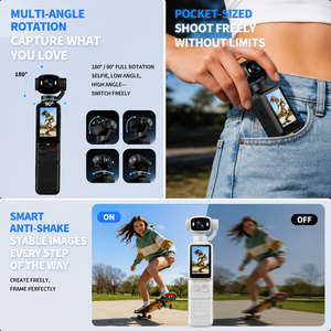 กล้องพกพา SourcingArk 4k Mini Pocket Camera หน้าจอพลิกได้ เลนส์หมุนได้ พร้อมระบบกันสั่นแบบพกพา สำหรับกีฬากลางแจ้งและวีล็อกกิ้ง รุ่น LK033 - Product Image 5