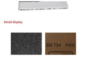 3M Wetordry 734 230mm*280mm 1mm Dicke 400/600/800/1000/1200 Mittlere Rechteckige Siliziumkarbid-Schleifblätter 9'' X 11'' USA - Product Image 3