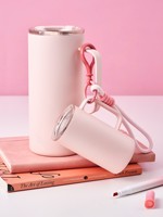 Produits les plus vendus 2026 – Mini-gobelet rose 133 ml, double paroi en acier inoxydable 304, avec porte-clés mignon – Cadeau idéal