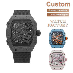 Luxury Skeleton <b>Automatic</b> 67-02 Unisex Watch Black Titanium ETA Movement 40mm 3BAR Water Resistant Barrel-Shaped Ultra-Thin - Product Image 1