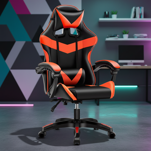 Gaming <strong>Chair</strong> Racing Style Ergonomic Office <strong>Chair</strong> High <strong>Back</strong> Computer Leather <strong>Chair</strong> <strong>With</strong> Headrest and Lumbar Pillow - Product Image 2