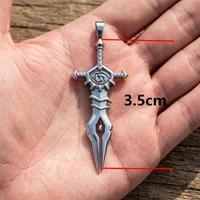 Pendentif en acier inoxydable avec nœud celtique, mini-sabre, collier, charme pour homme et femme, amulette, bijoux
