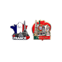 Aimants de réfrigérateur en métal personnalisés de souvenirs touristiques hollandaises Amsterdam aimant de réfrigérateur pour différents pays