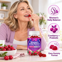 Gummies Probiotiques pour Femmes Marque Privée OEM, Canneberge et Cohosh Noir, Complément Alimentaire Quotidien, Formule Personnalisée en Gros