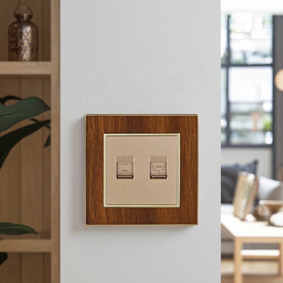 VNX Wenzhou Factory 10A 1 Gang Telephone Socket and 1Gang Date Socket for Smart Home