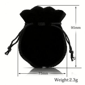 ถุงผ้าฝ้ายสีดำสำหรับบรรจุเครื่องประดับ - Product Image 3