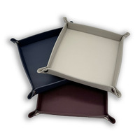 PU cuir d'Epsom pliable plateau chambre bureau service organisateur stockage table fourre-tout bijoux Faux organisateur clés dés plateaux