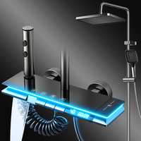 Ensemble de douche numérique OEM ODM avec affichage numérique, 4 fonctions, finition bronze, pommeau de pluie, douchette à main, pulvérisateur de bidet, eau chaude et froide, vente en gros