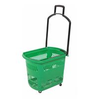 Panier à provisions durable avec chariot d'épicerie de roulement résistant de roues pour des supermarchés et au détail