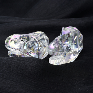 Crânes de dinosaures Aura de haute qualité en gros, 5,7 cm, en cristal poli sculpté, pour la tendance mode, la décoration intérieure unique et les fêtes - Product Image 3