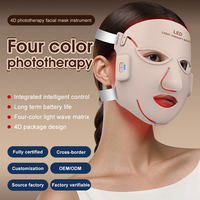 Masque de luminothérapie LED flexible sans fil, masque à lumière rouge NIR pour une réparation profonde de la peau