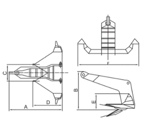 Ancla Bruce HHP para Aplicaciones Marítimas <span class=keywords><strong>de</strong></span> Alta Resistencia - Gran Poder <span class=keywords><strong>de</strong></span> Retención, Resistente a la Corrosión, Confiable para Barcos y Uso en Alta Mar - Product Image 6