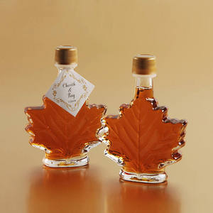 <strong>Unique</strong> 50ml 100ml 250ml Maple Leaf <strong>Shaped</strong> Glass <strong>Bottle</strong> Glass Beverage <strong>Bottle</strong> Dark Rum <strong>Bottle</strong>