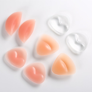 Coussinets de soutien-gorge en silicone triangulaires push-up, coussinets de poitrine en cristal, coussinets de maillot de bain, couleur nude/transparente, pour rehausser et rembourrer la poitrine - Product Image 6